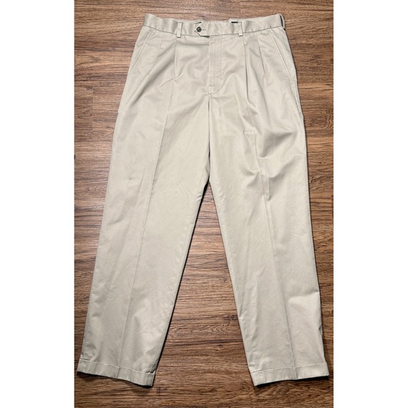 John W. Nordstrom Other - John Nordstrom Pants Men's 36x32 Supima Beige Pleated Khaki Classic Chino Dress